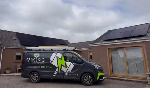The van out front, two roofs finished